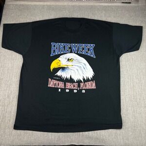 Vintage 1993 Bike Week Daytona Beach Florida Eagle Graphic T Shirt Men's XXL
